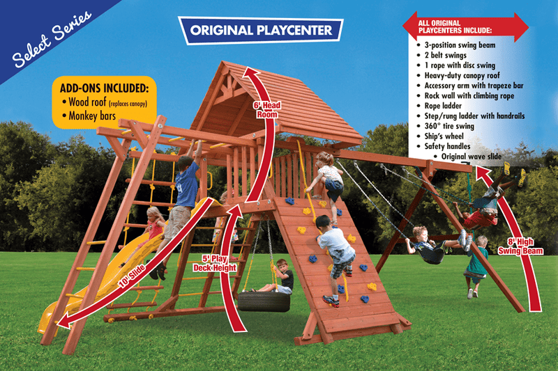 Original Playcenter Combo 3 with Wood Roof