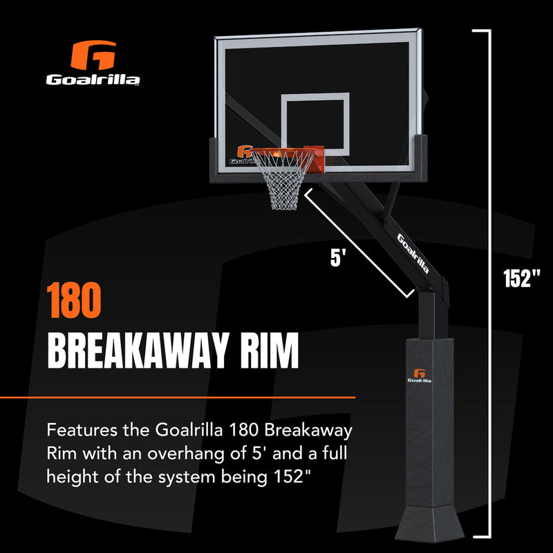 Fixed Height - 72" In-Ground with Glass Backboard