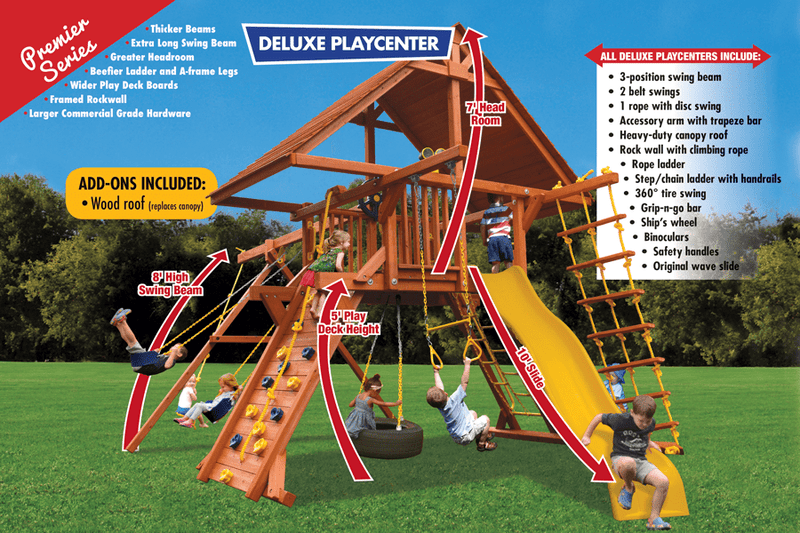 Deluxe Playcenter Combo 2 w/Wood Roof