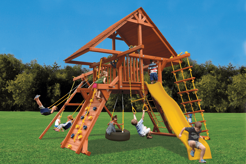 Deluxe Playcenter Combo 2 w/Wood Roof
