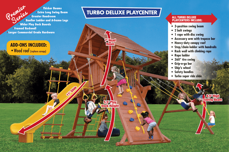 Turbo Deluxe Playcenter Combo 2 w/Wood Roof