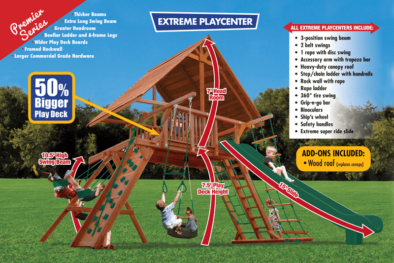 Extreme Playcenter Combo 2 w/Wood Roof