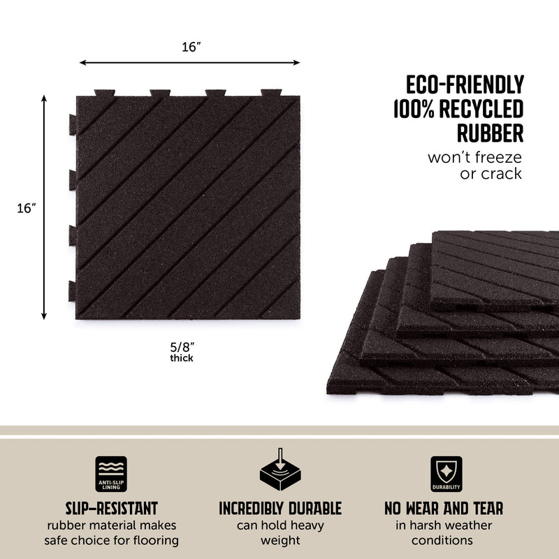 Slatted Interlocking Rubber Paver Tile