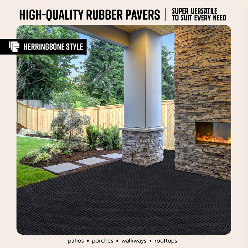 Herringbone Interlocking Rubber Paver Tile