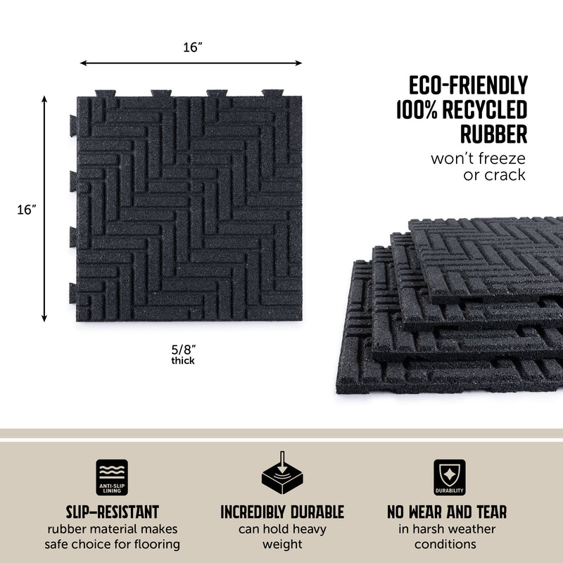 Herringbone Interlocking Rubber Paver Tile
