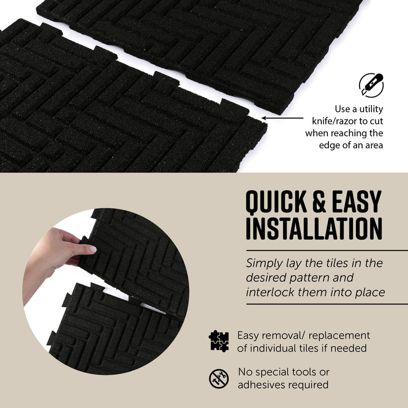 Herringbone Interlocking Rubber Paver Tile