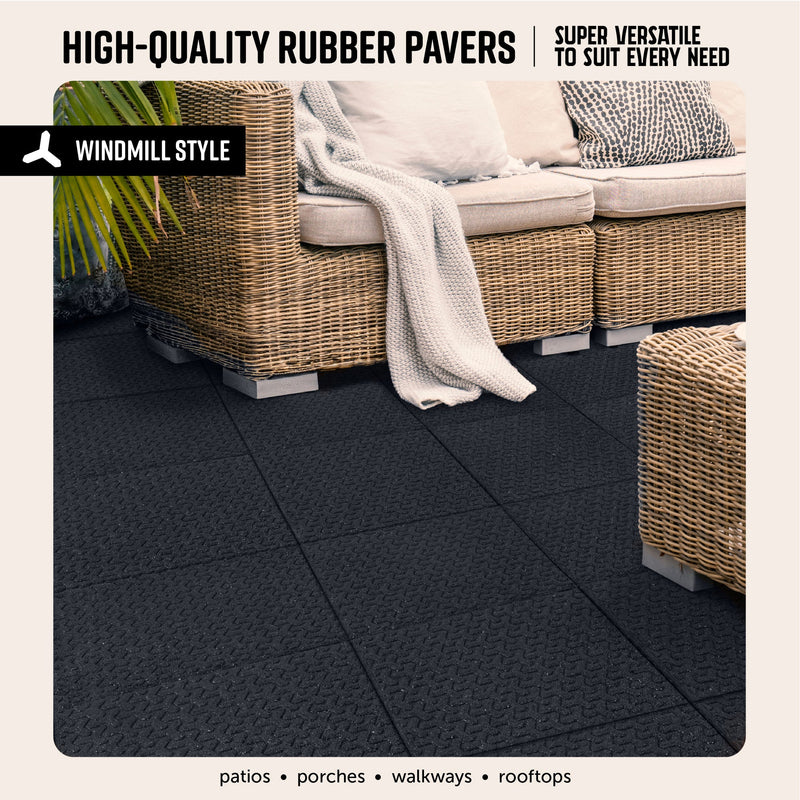 Windmill Interlocking Rubber Paver Tile