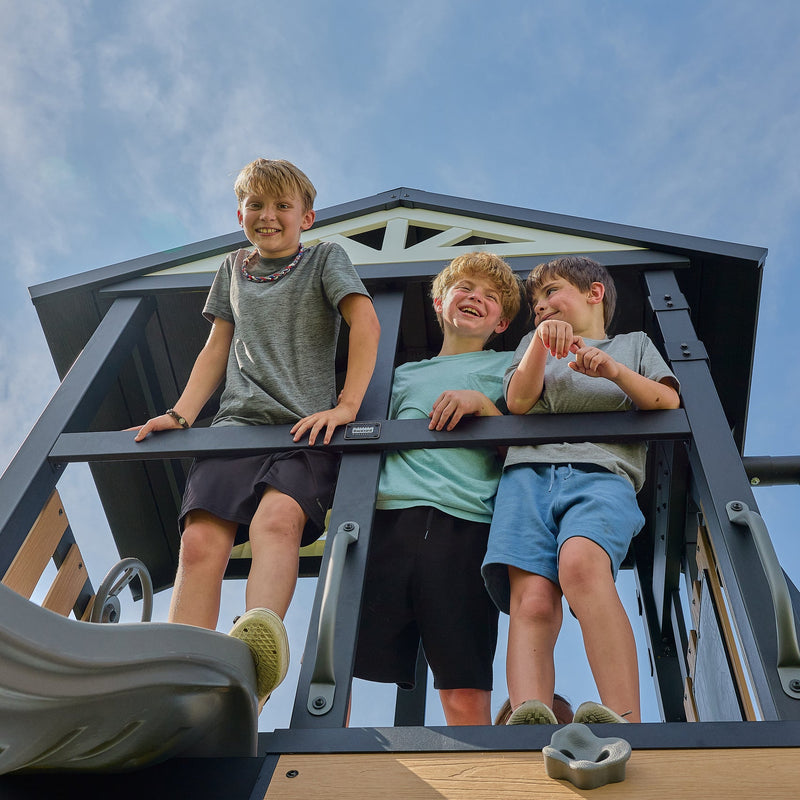 Atlas Steel Swing Set with Monkey Bars and Tube Slide
