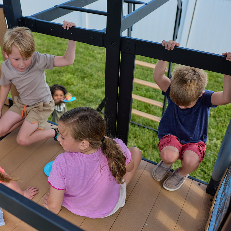 Atlas Steel Swing Set with Monkey Bars and Tube Slide