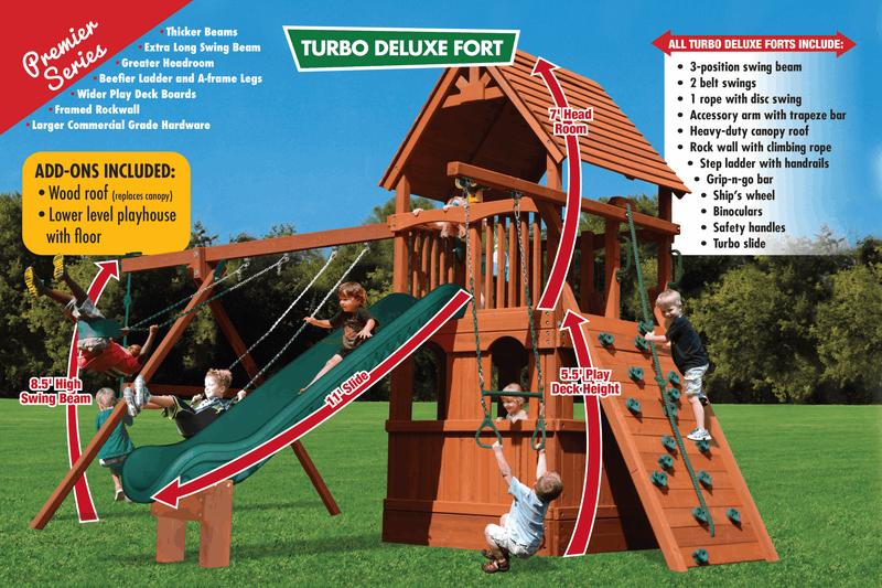 Turbo Deluxe Fort w/Lower Level Playhouse