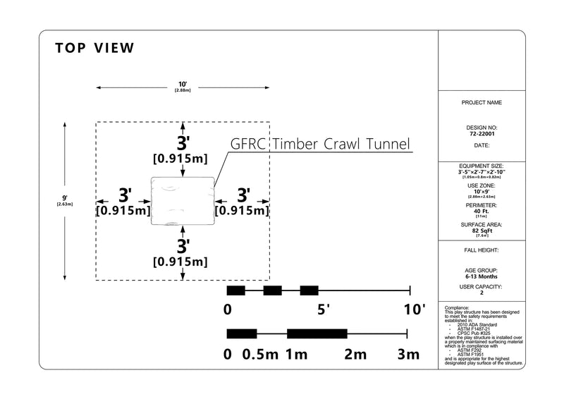 GFRC Timber Crawl Tunnel | Playground Tunnel