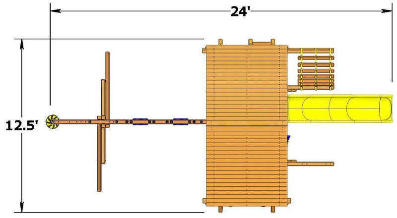Deluxe Playcenter Combo 2 w/Wood Roof