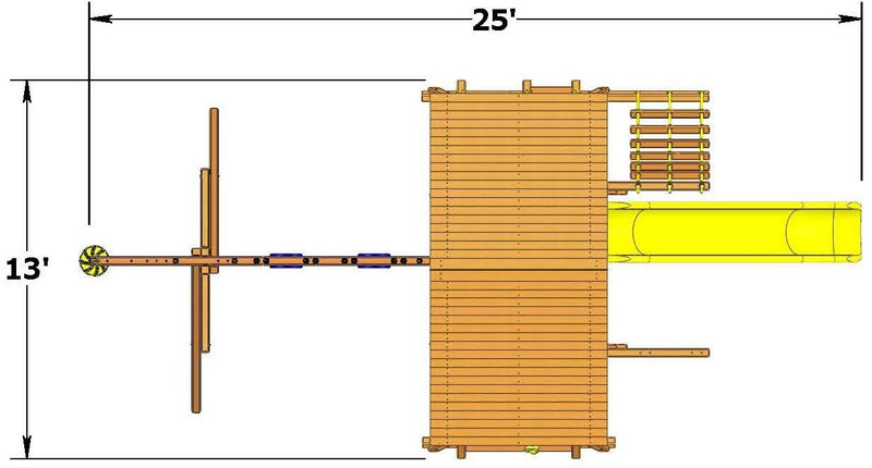 Turbo Deluxe Playcenter Combo 2 w/Wood Roof