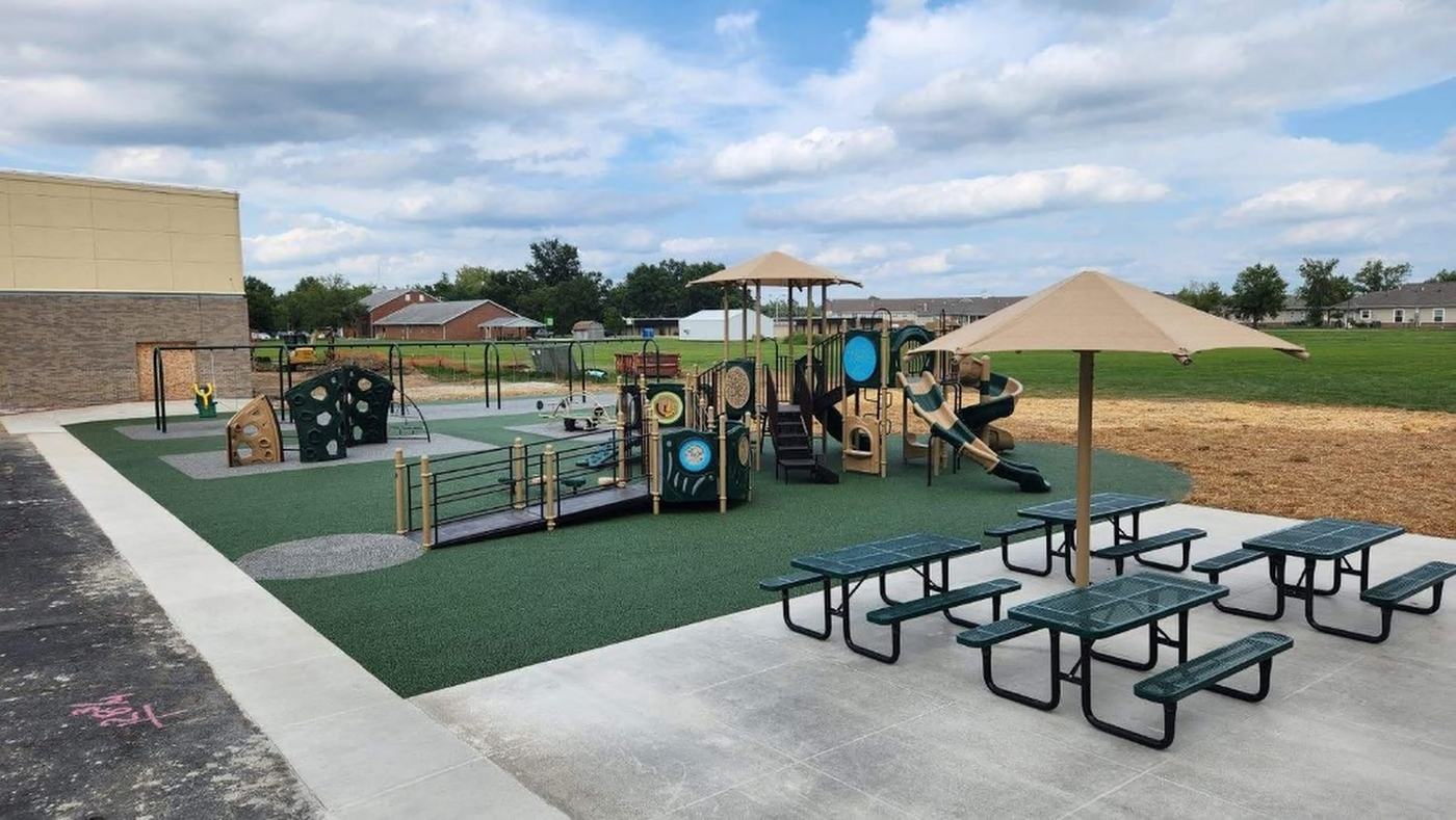 A commercial playground installation